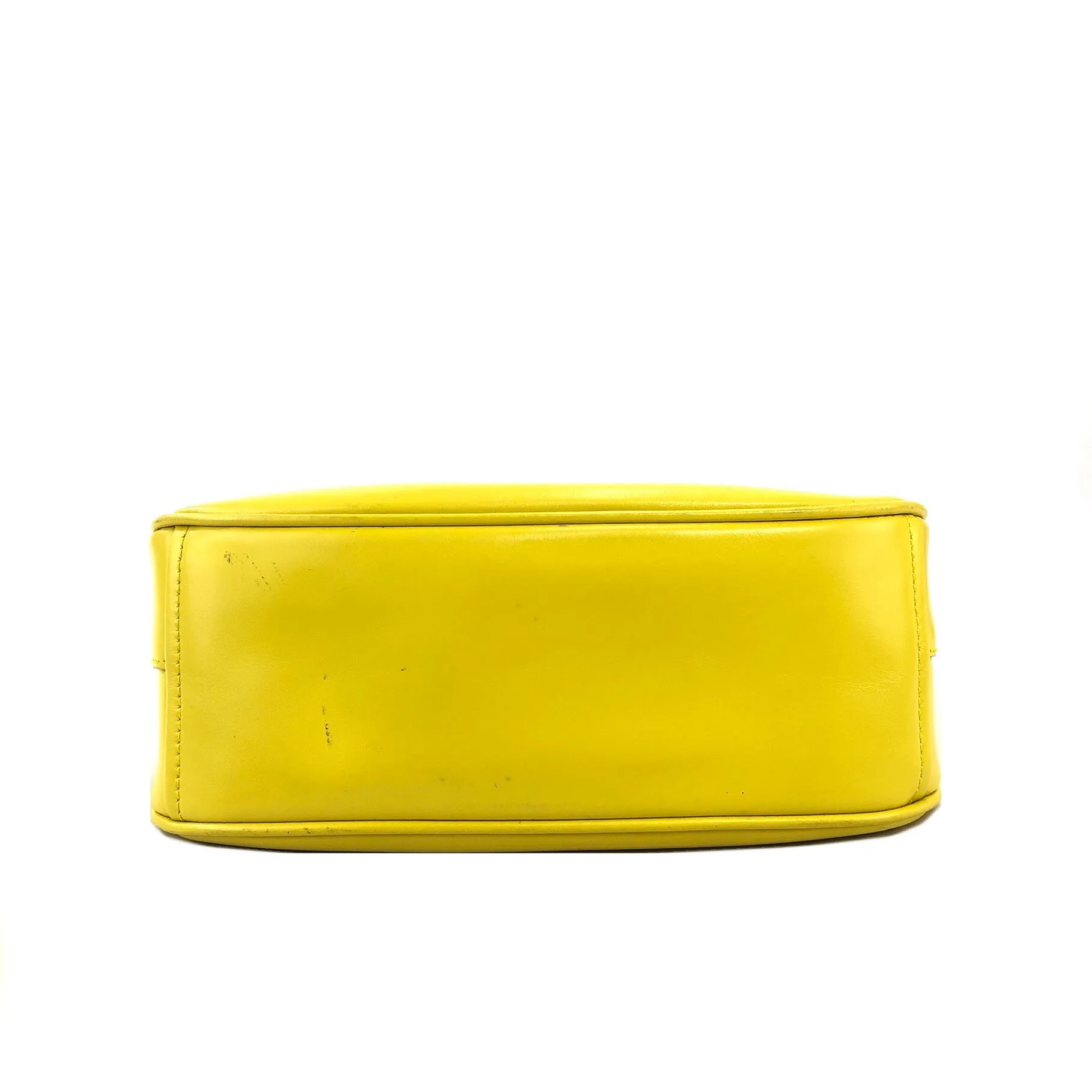 PRADA Logo Metal Clasp Push Lock Shoulder bag Hobo bag Yellow Vintage 3rzmgz