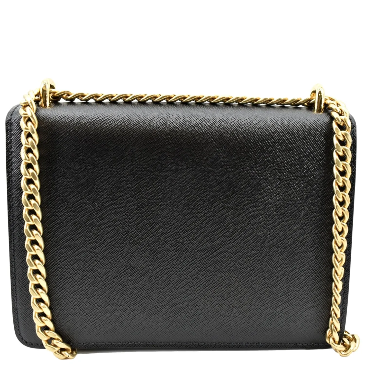 PRADA Saffiano Lux Leather Crossbody Bag Black