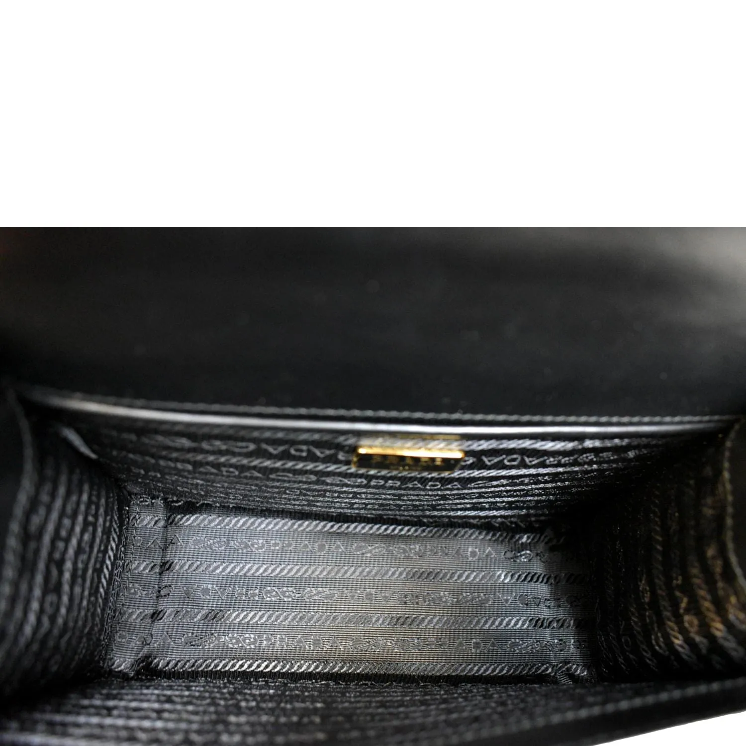 PRADA Saffiano Lux Leather Crossbody Bag Black