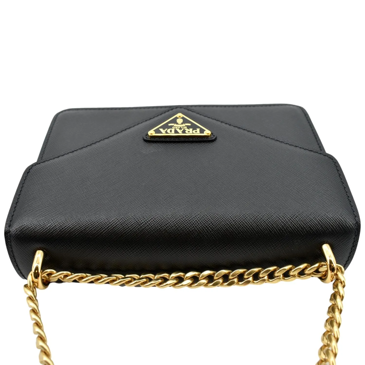 PRADA Saffiano Lux Leather Crossbody Bag Black