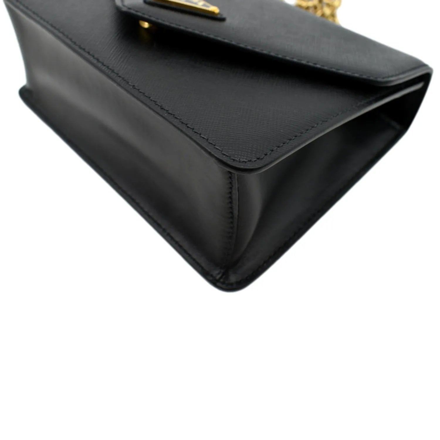 PRADA Saffiano Lux Leather Crossbody Bag Black