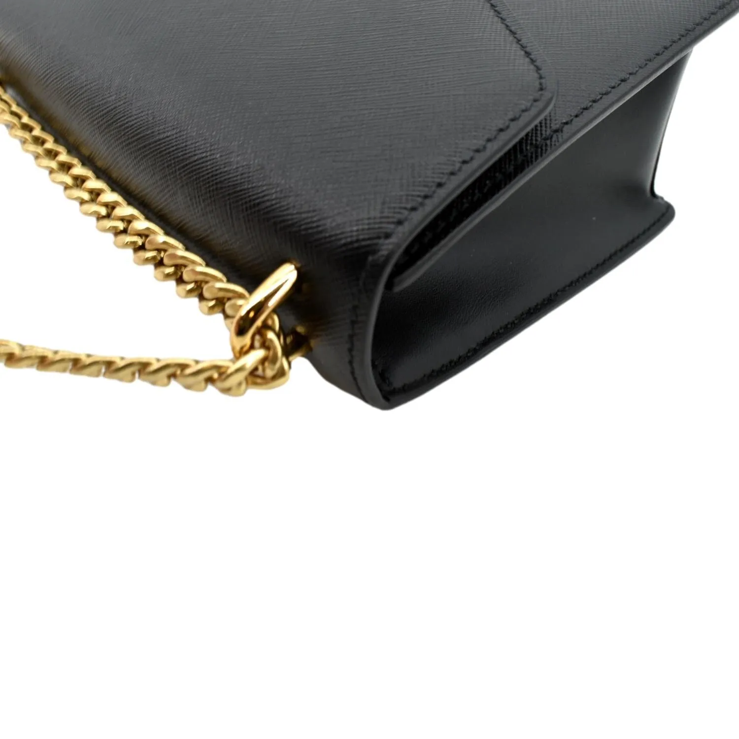 PRADA Saffiano Lux Leather Crossbody Bag Black