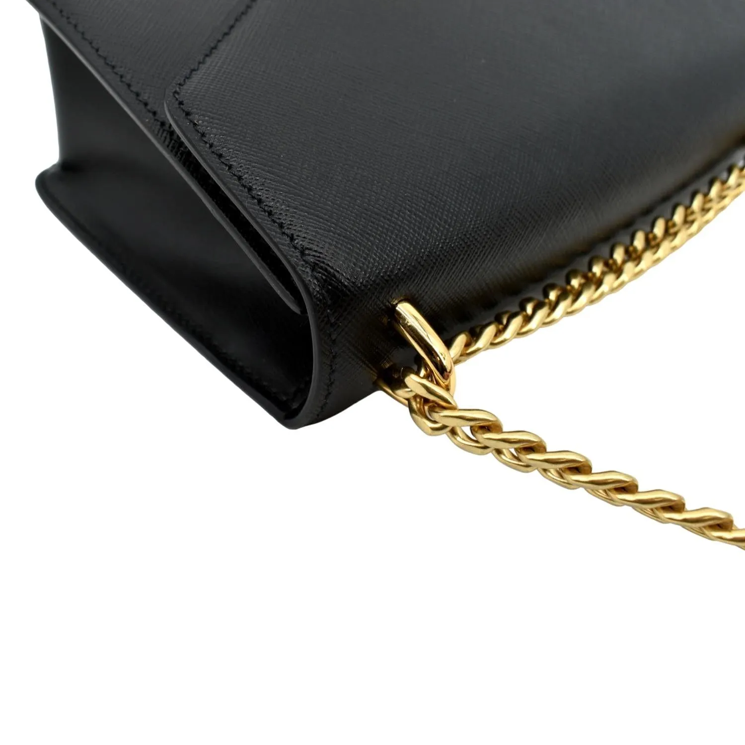PRADA Saffiano Lux Leather Crossbody Bag Black