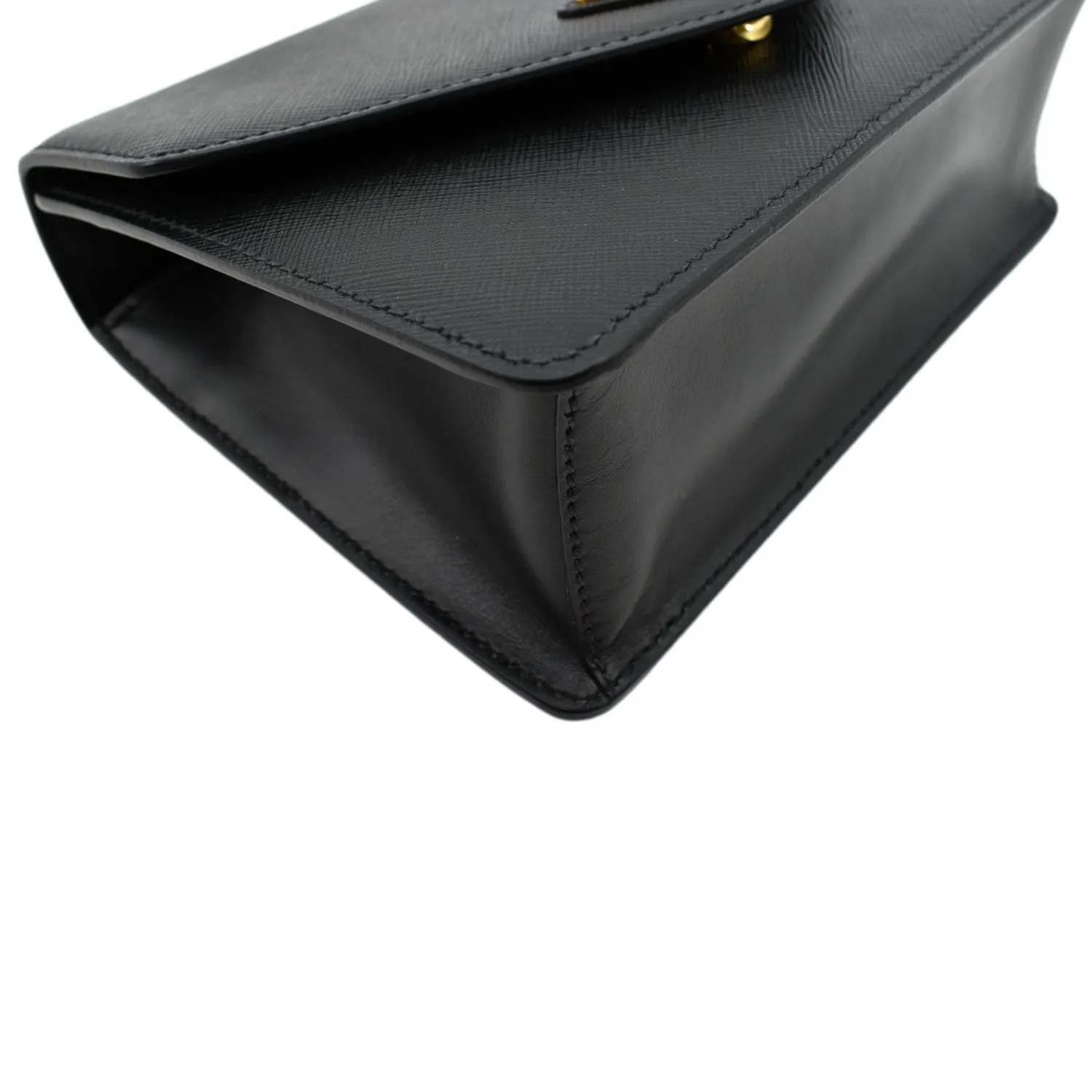 PRADA Saffiano Lux Leather Crossbody Bag Black