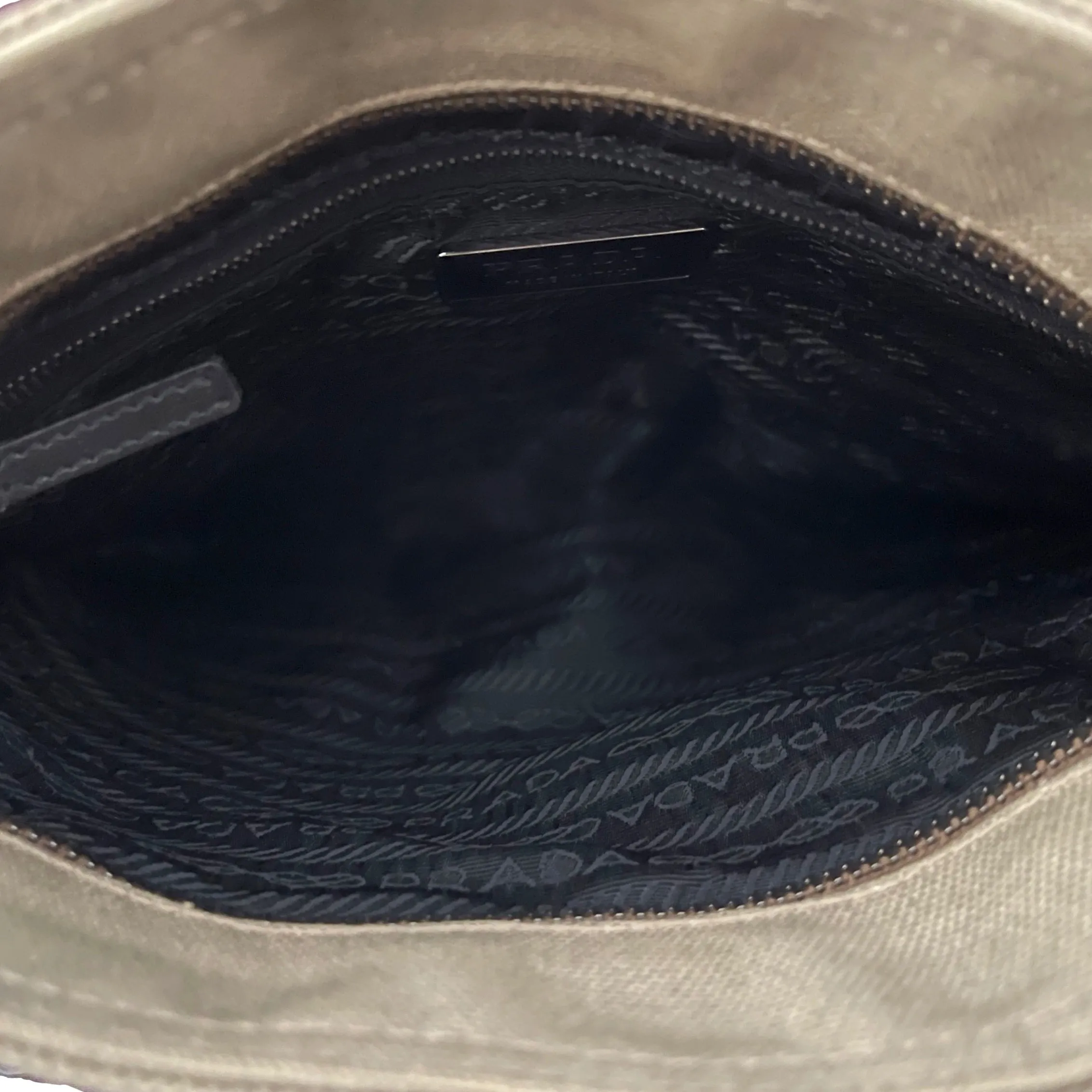 Prada Taupe Logo Mini Tote