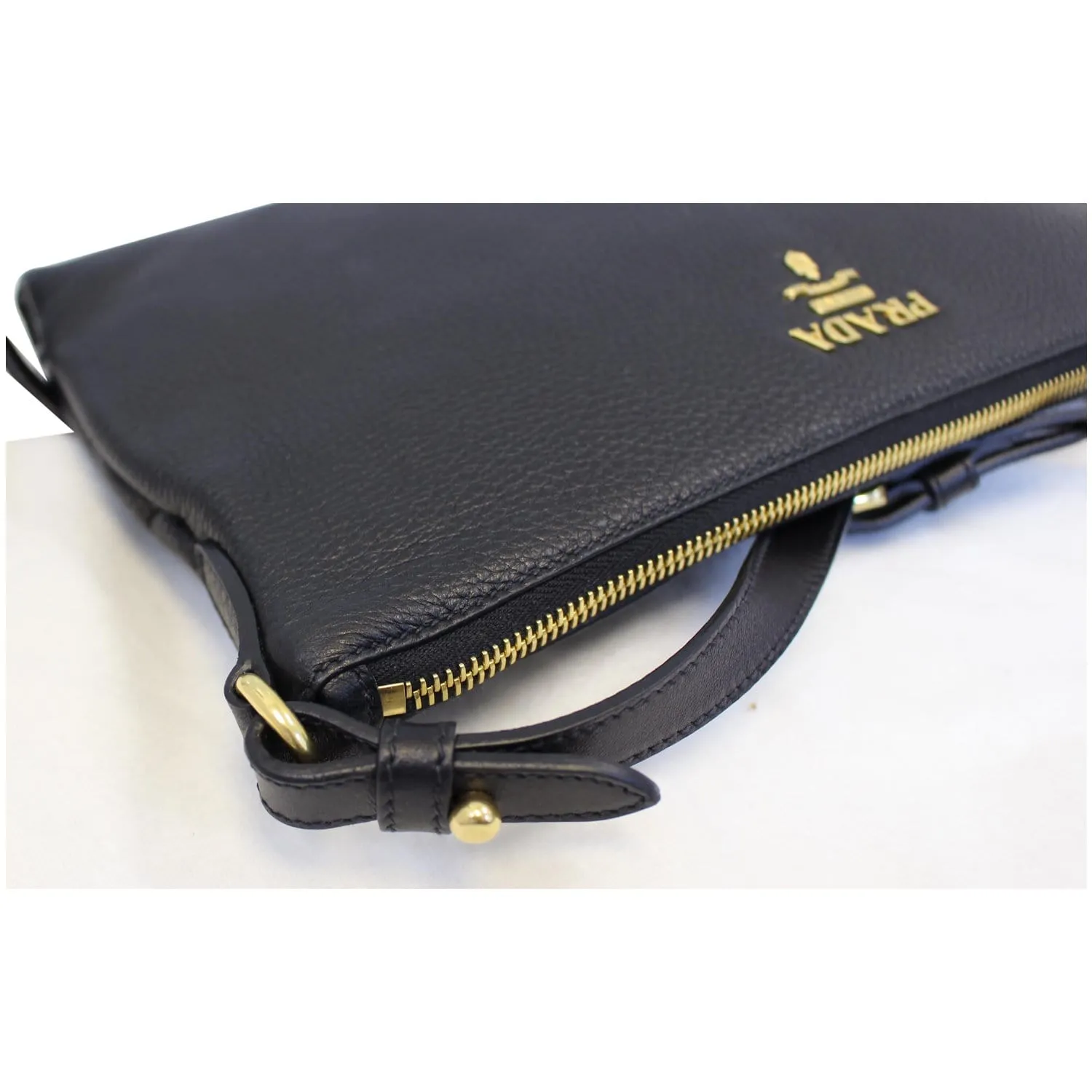 PRADA Vitello Daino Leather Crossbody Bag 1BH050 Black