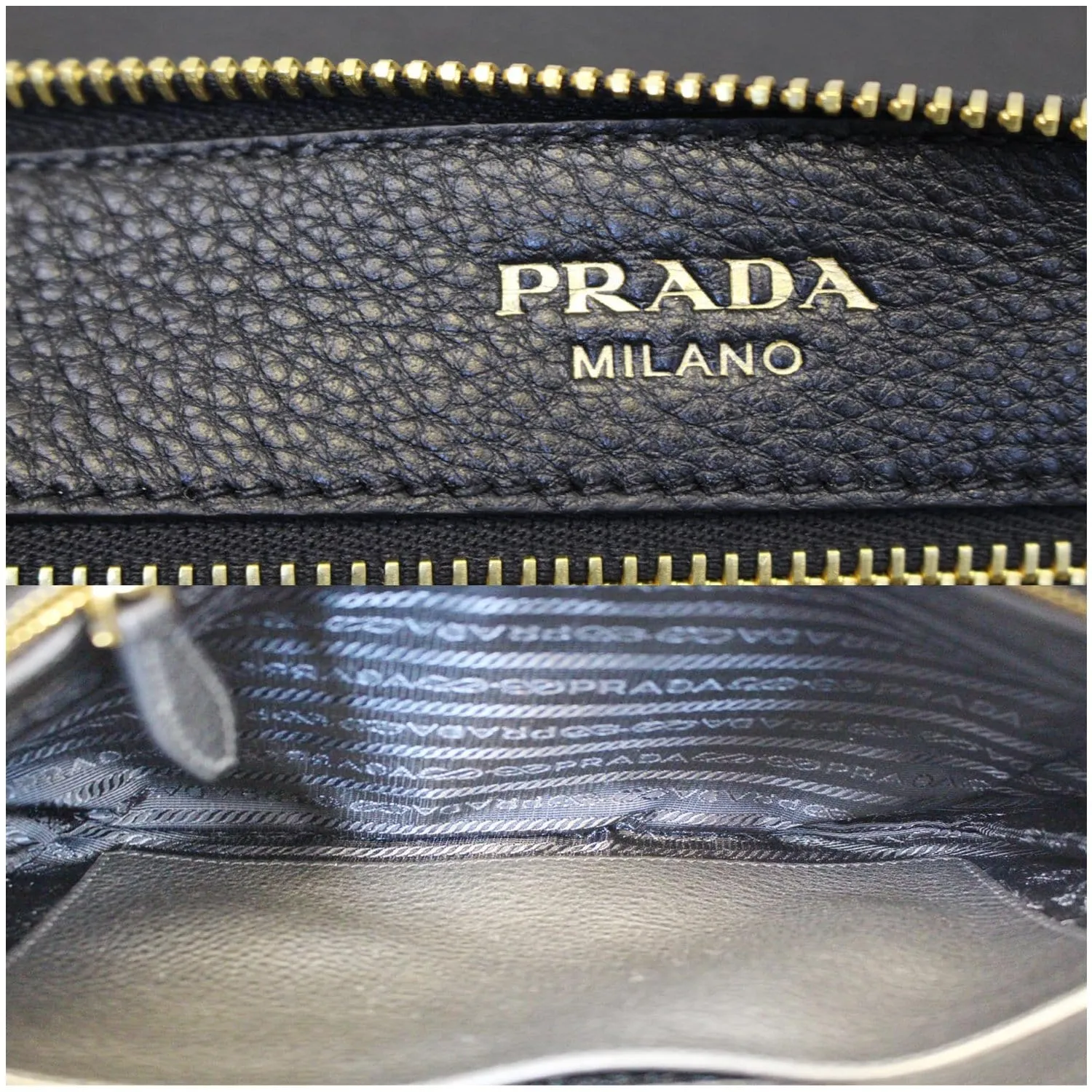 PRADA Vitello Daino Leather Crossbody Bag 1BH050 Black