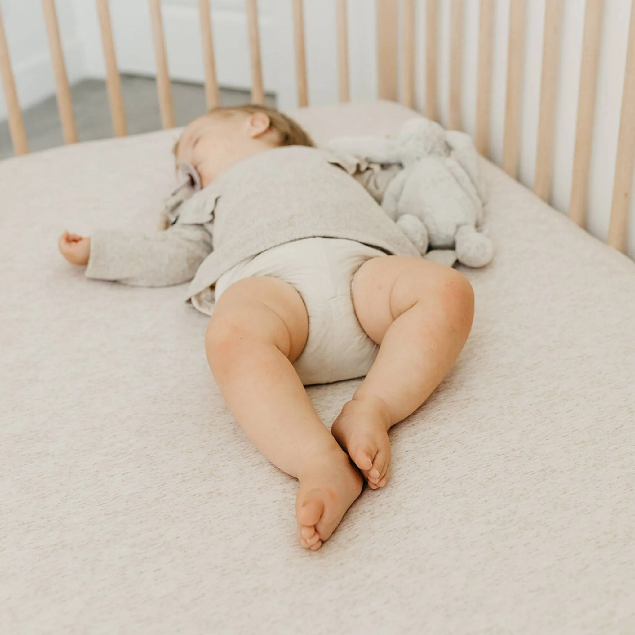 Premium Knit Fitted Crib Sheet - Oat