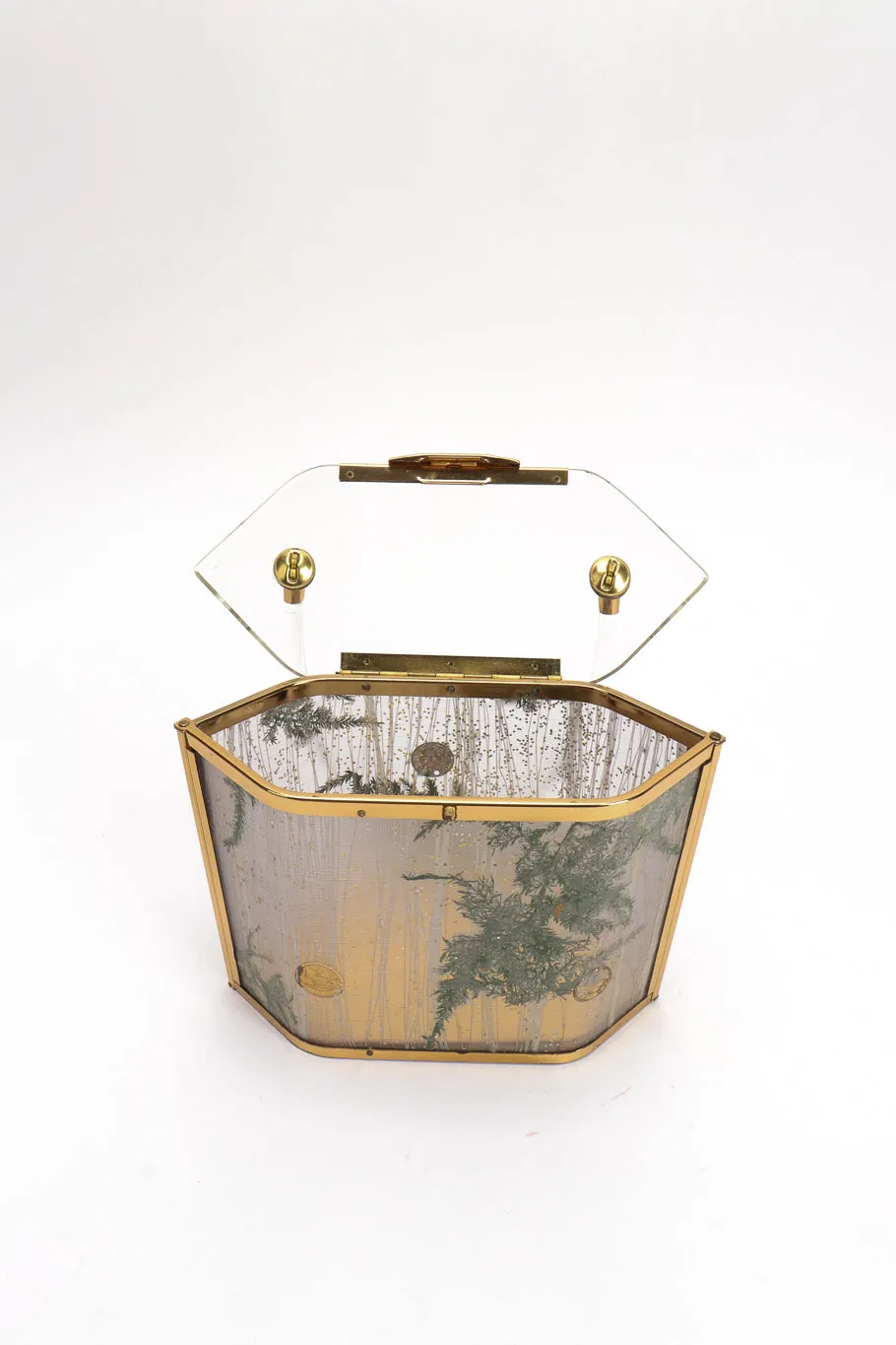 Pressed Foliage Lucite Box Bag