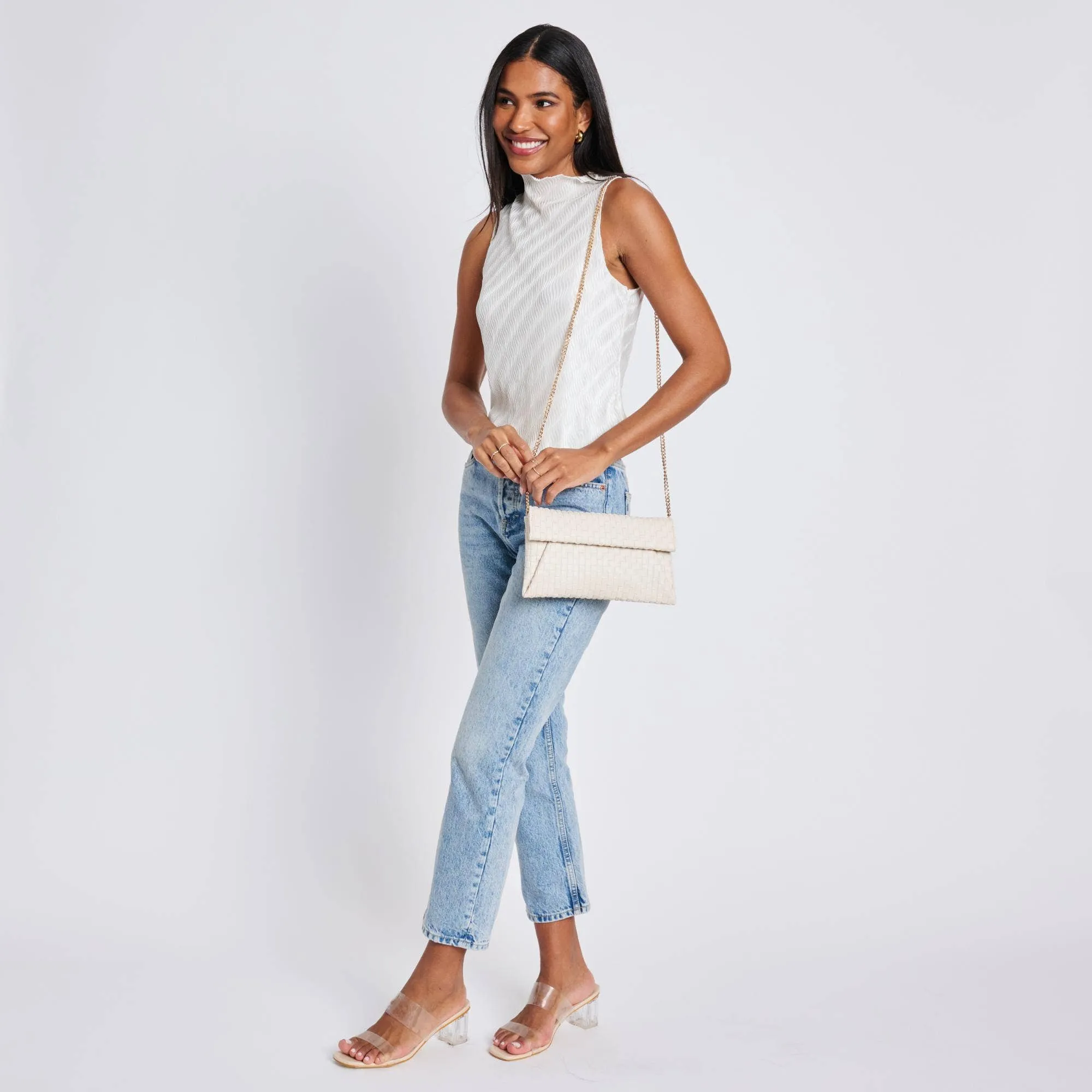 Priscilla Woven Clutch | Ivory