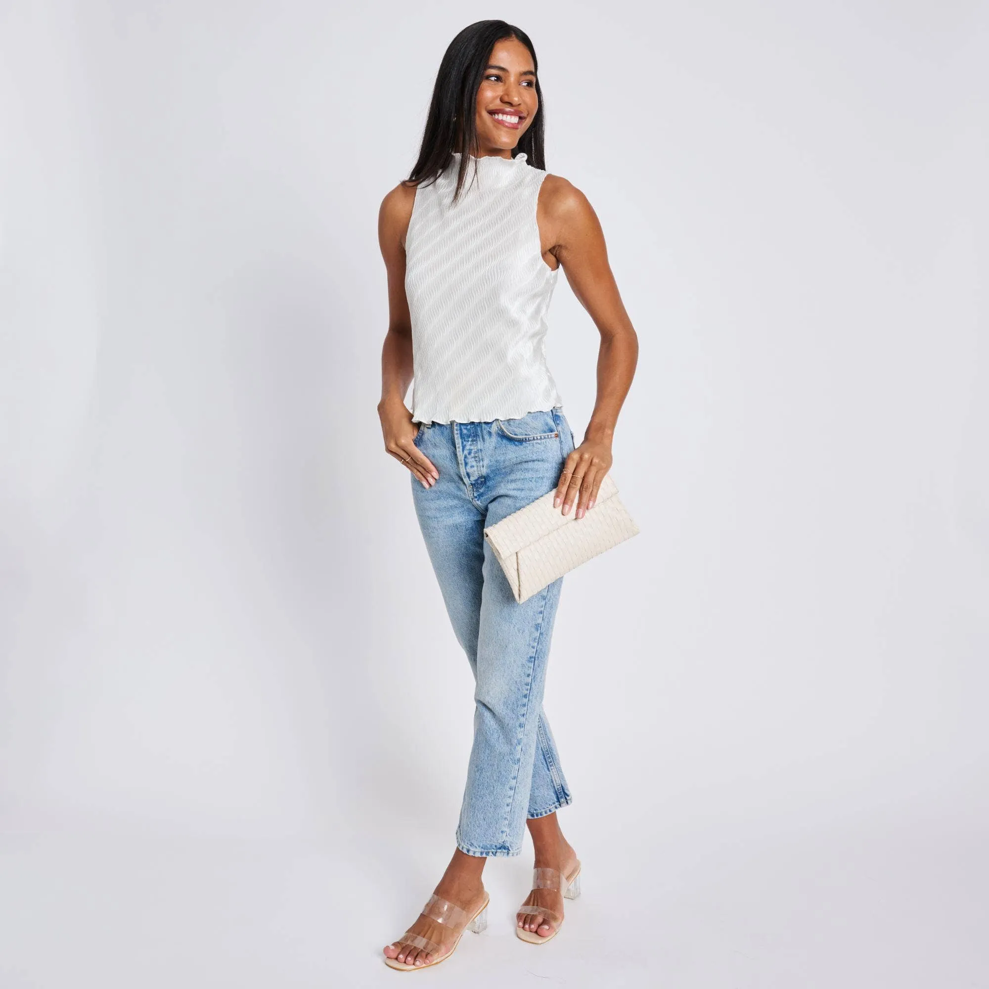 Priscilla Woven Clutch | Ivory