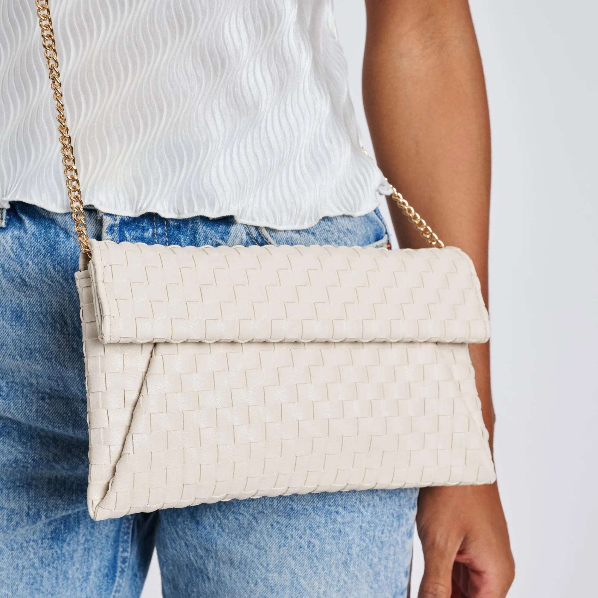 Priscilla Woven Clutch | Ivory