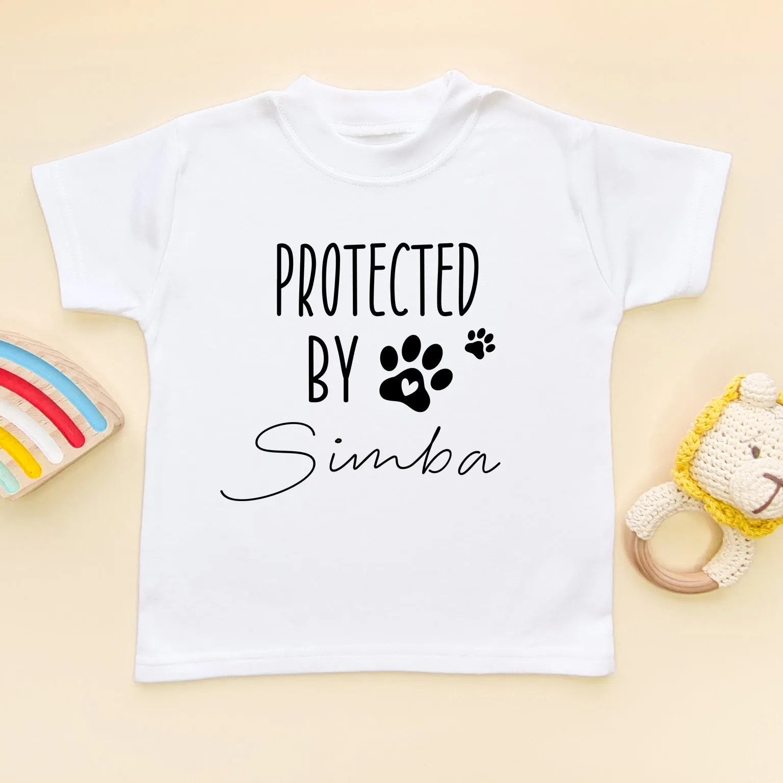 Protected By Animal Name Personalised Toddler T Shirt