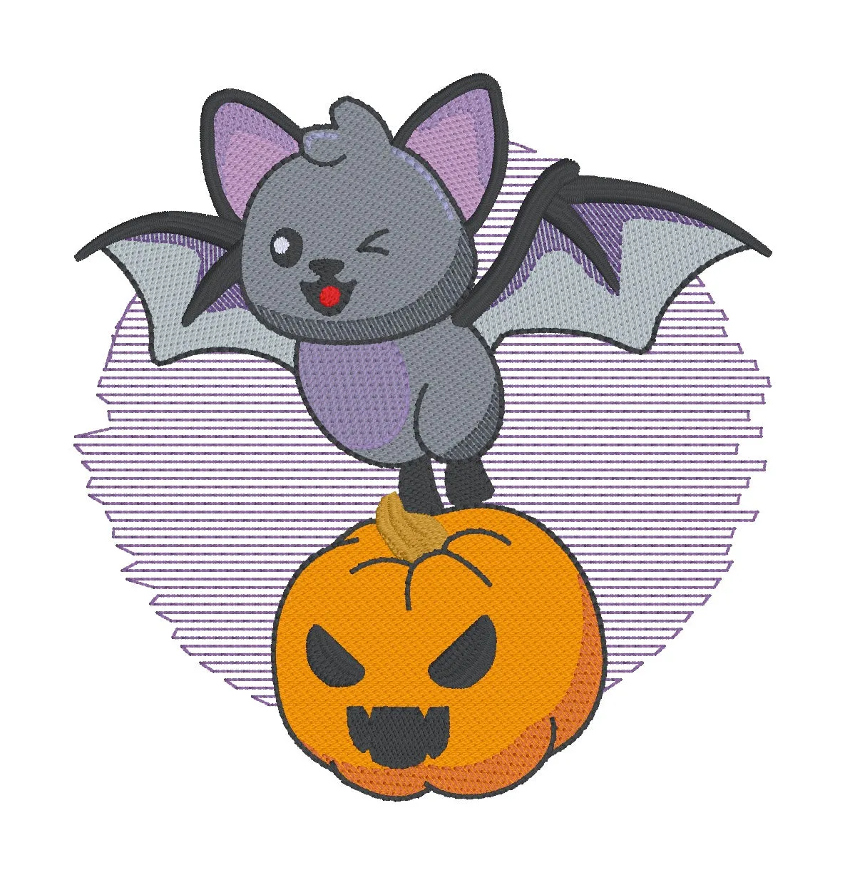 Pumpkin Bat machine embroidery design (4 sizes included) DIGITAL DOWNLOAD