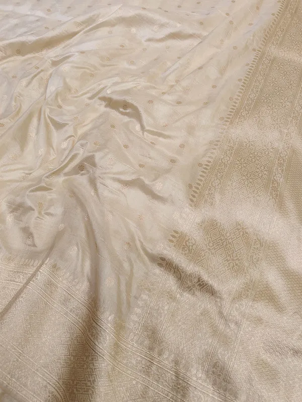 Pure Banarasi Handloom Khaddi Chiffon Georgette Silk Border Saree