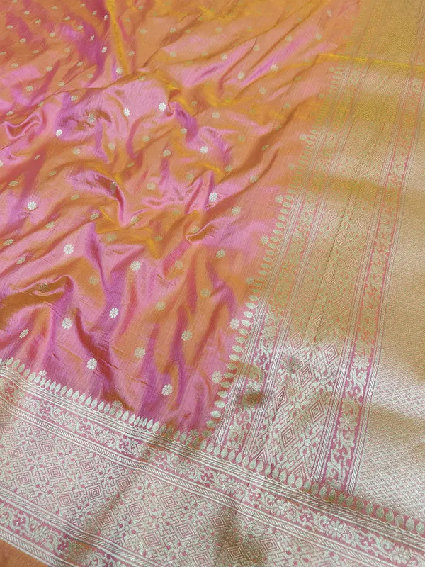Pure Banarasi Handloom Khaddi Chiffon Georgette Silk Border Saree