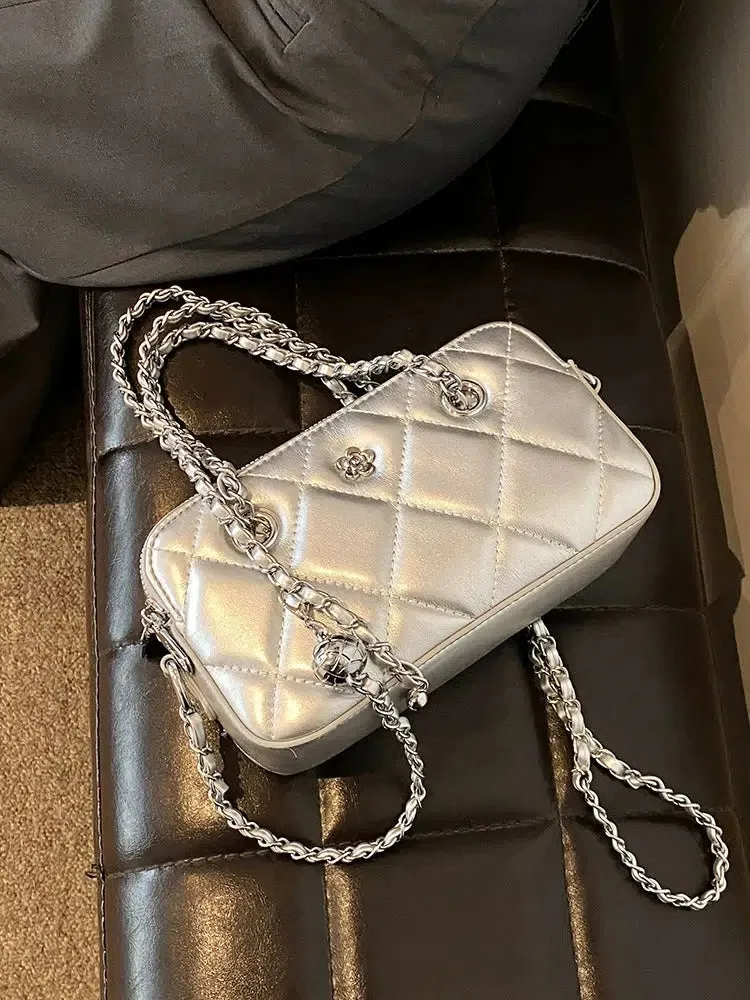 Quilted Chain Small Square Bag
