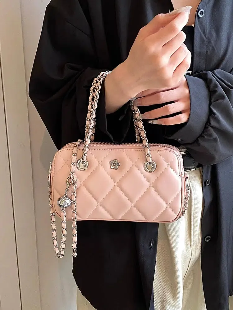 Quilted Chain Small Square Bag