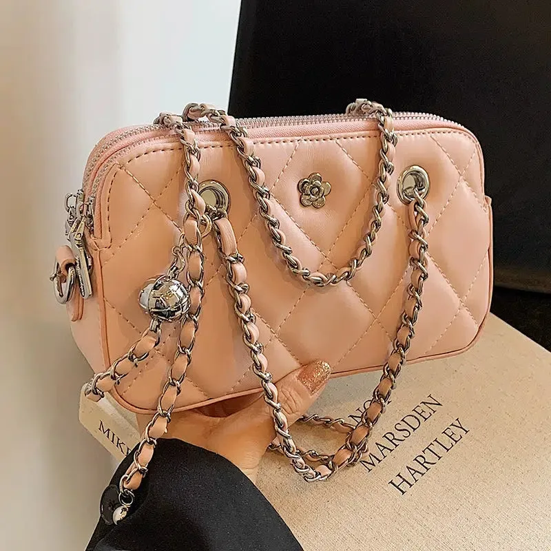 Quilted Chain Small Square Bag