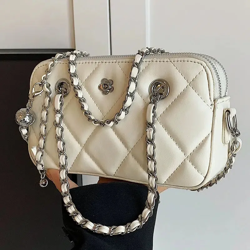 Quilted Chain Small Square Bag