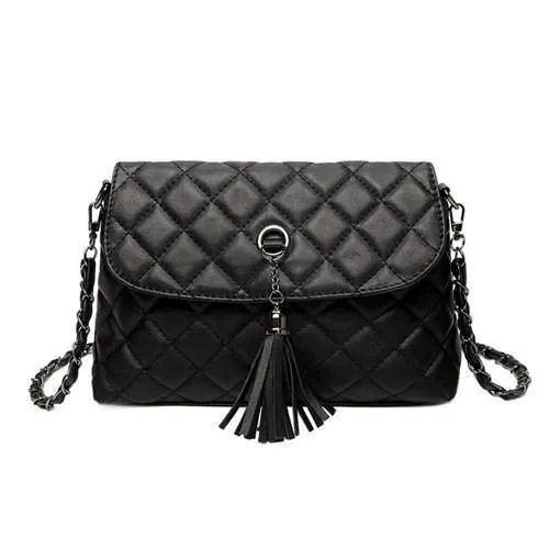 Quilted Leather Crossbody With Tassel