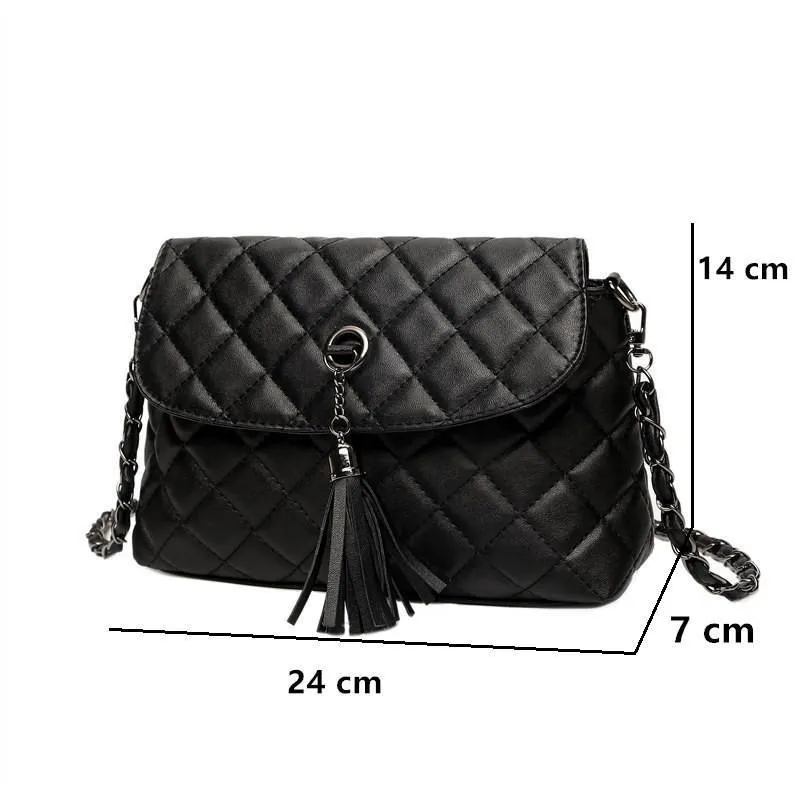 Quilted Leather Crossbody With Tassel