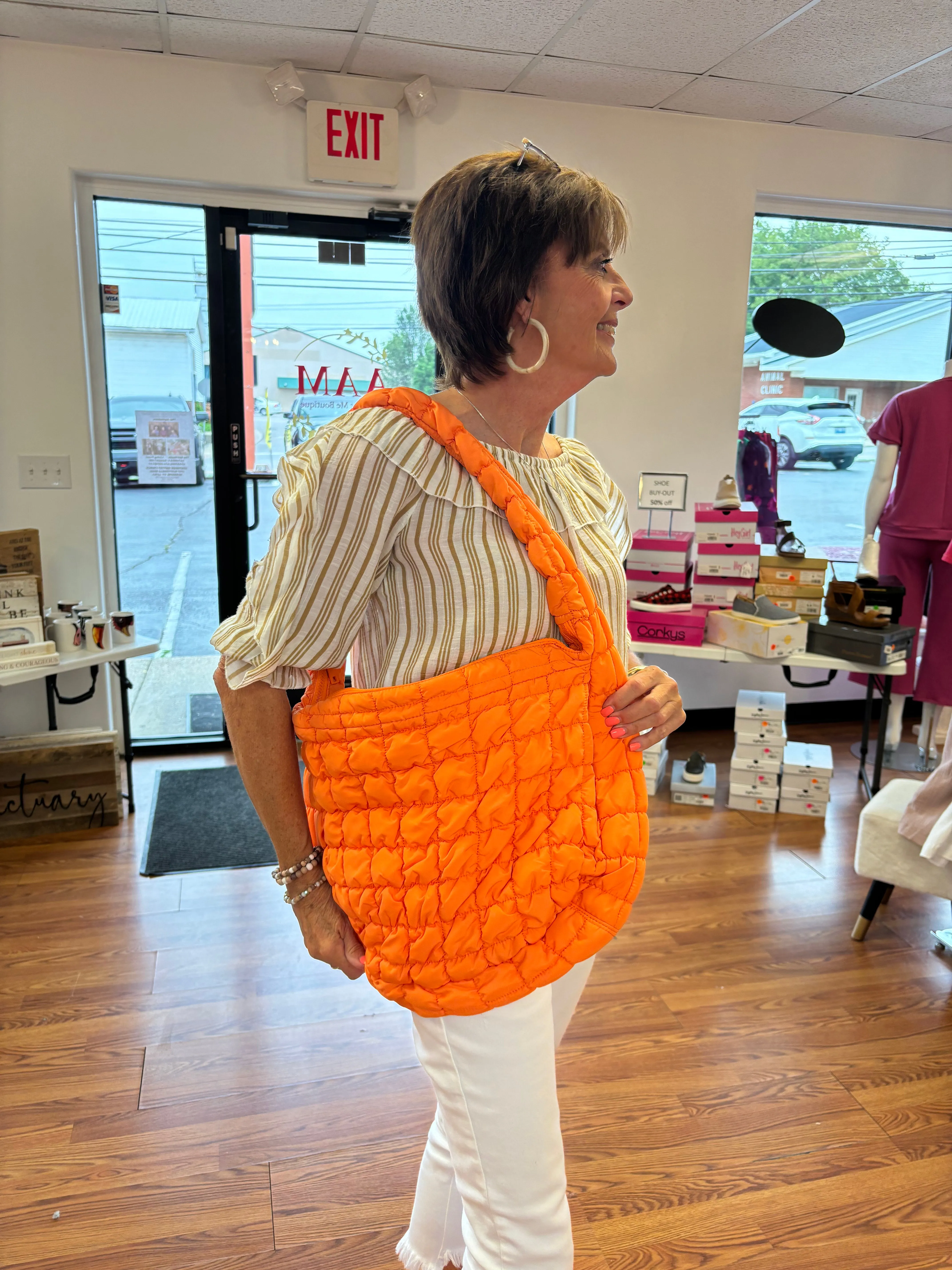 Quilted Puffer Hobo Bag