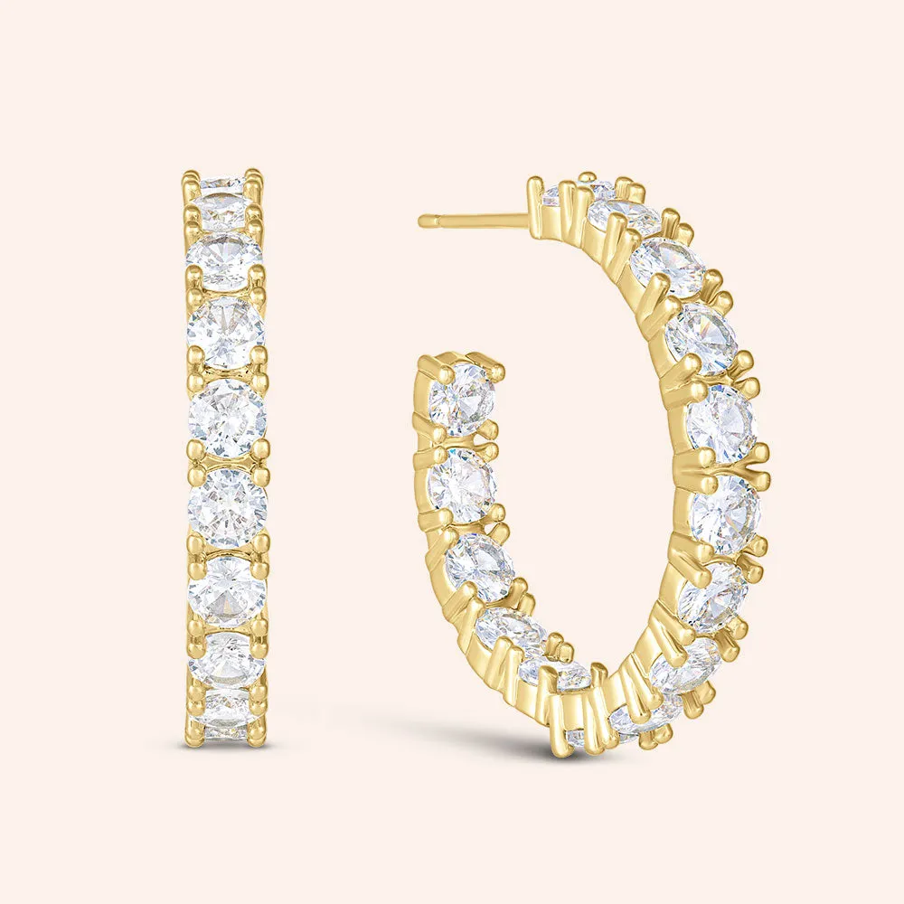 "Bling it On" 3.7CTW Round Cut Inside-Outside 1" Hoops