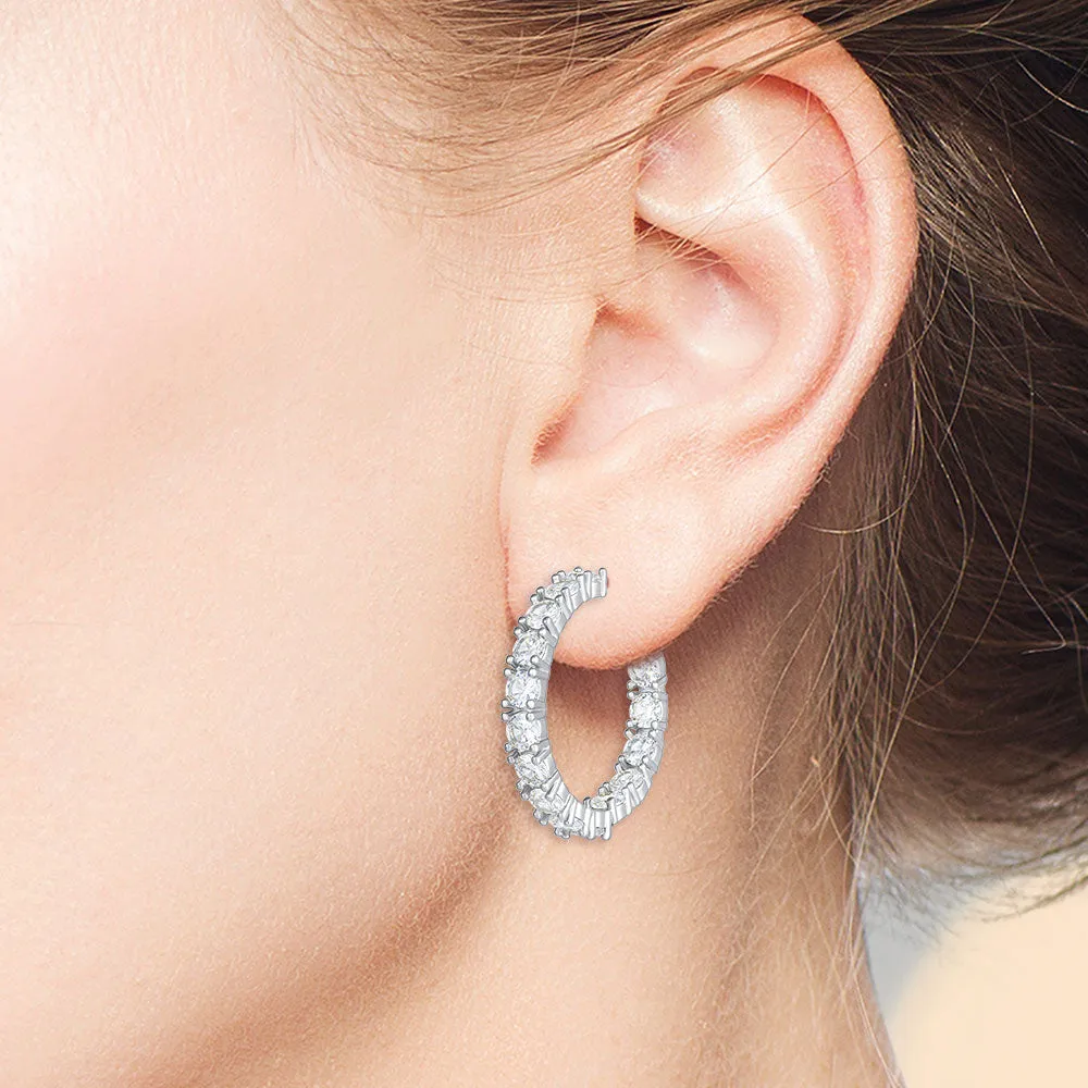 "Bling it On" 3.7CTW Round Cut Inside-Outside 1" Hoops
