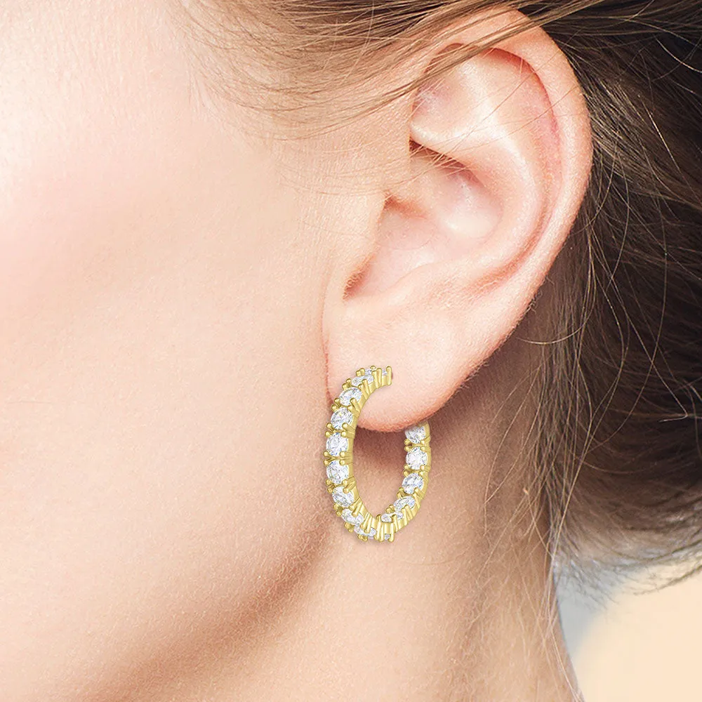 "Bling it On" 3.7CTW Round Cut Inside-Outside 1" Hoops