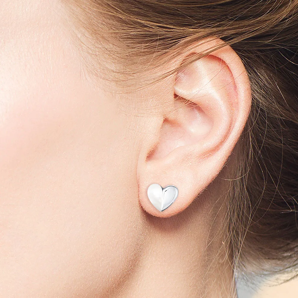 "My Other Half"  Mother of Pearl  Heart Post Earrings