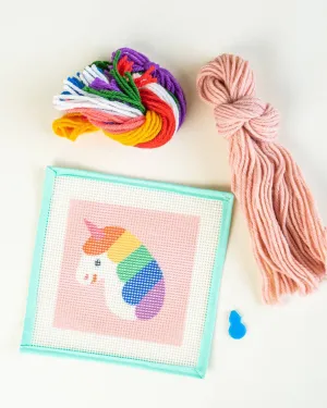 Rainbow Unicorn - Needlepoint Kit for Kids