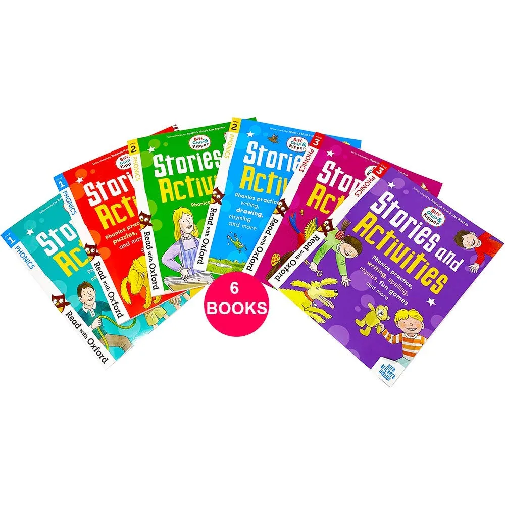 Read with Oxford Phonics Practice: Stage 1 - 3: Biff, Chip and Kipper: 6 Activity Books Collectio Set