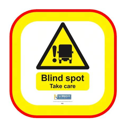 Rear Blind Spot 'Take Care' Signs