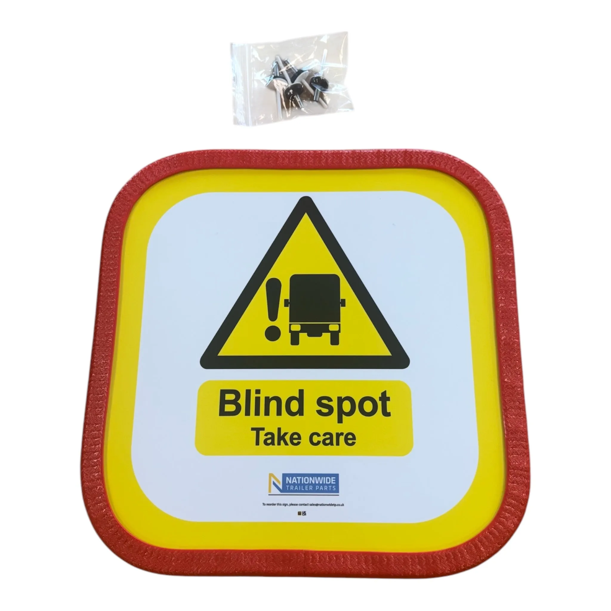 Rear Blind Spot 'Take Care' Signs