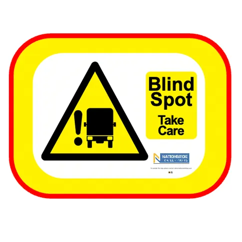 Rear Blind Spot 'Take Care' Signs