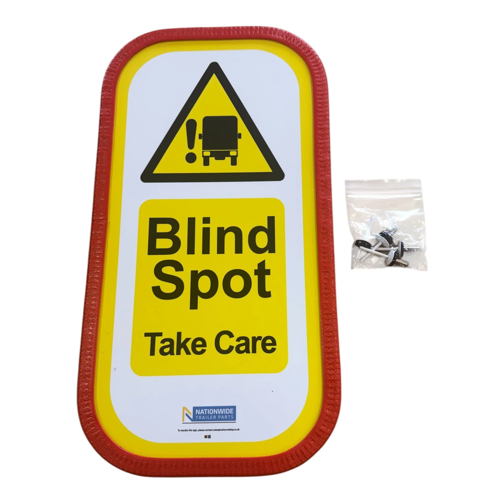 Rear Blind Spot 'Take Care' Signs