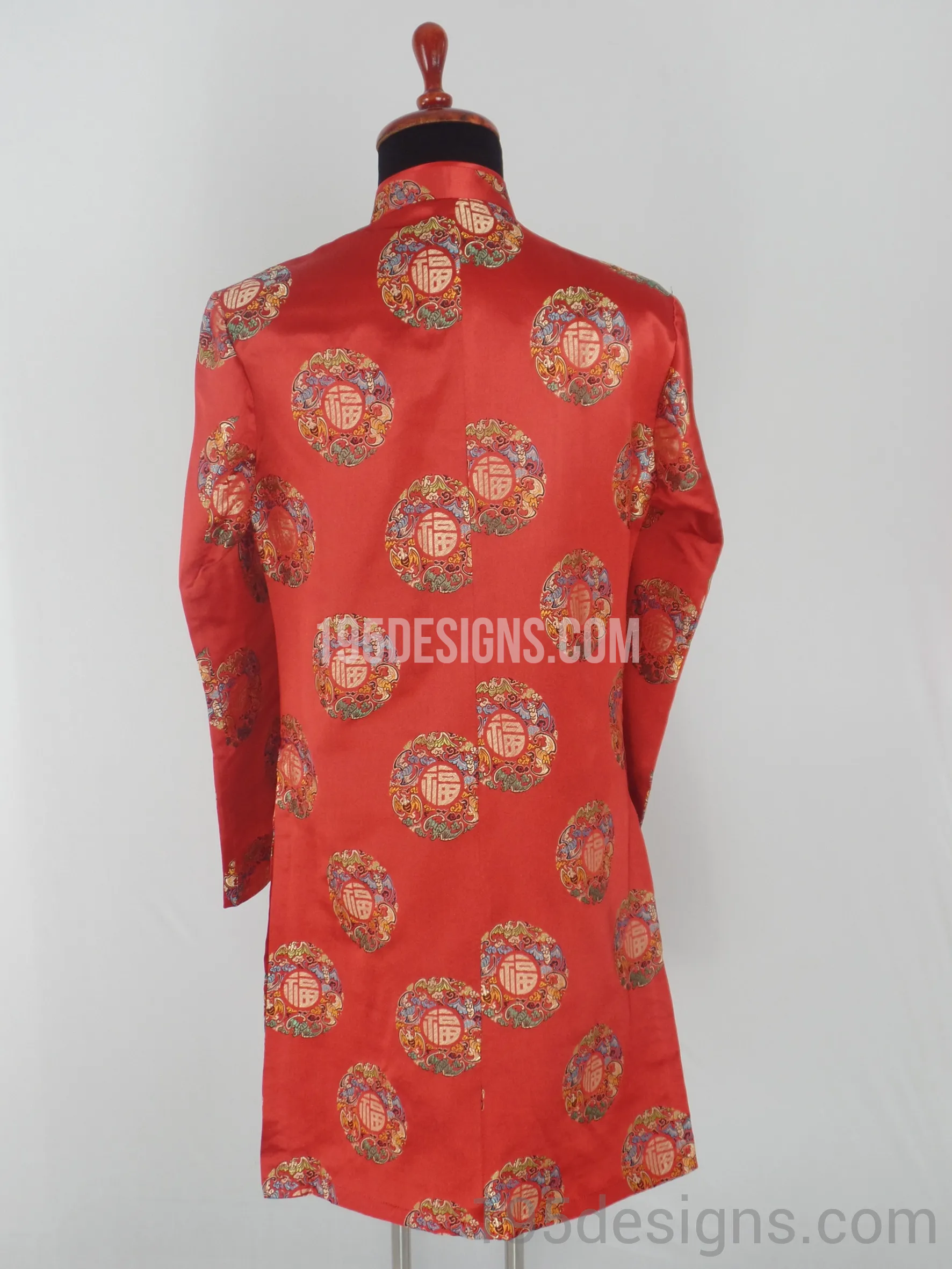 Red Brocade Ao Dai Men -  Áo Dài Gấm Nam