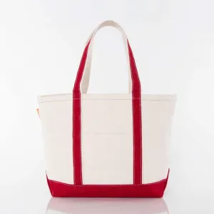 Red Medium Zippered Tote Bag