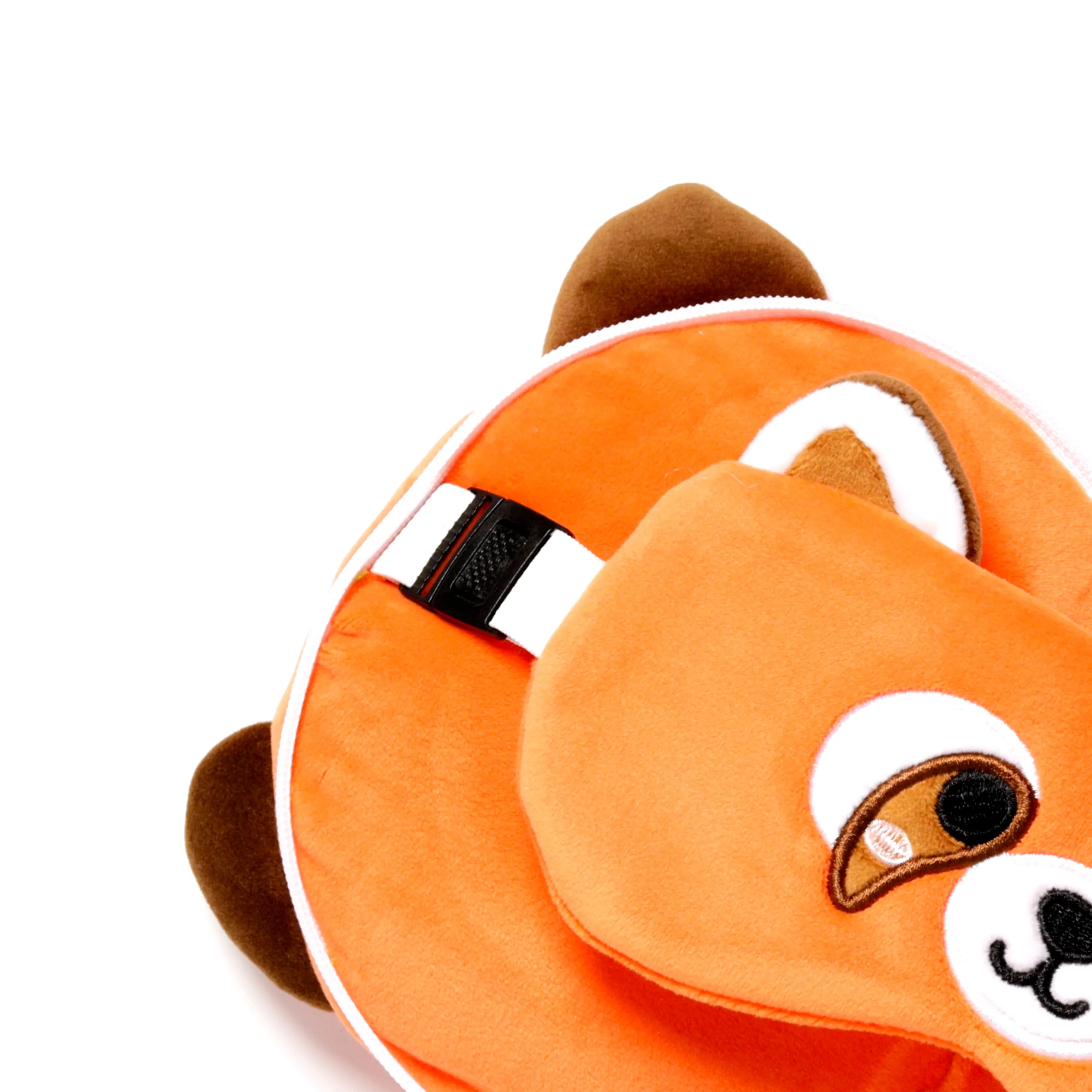 Red Panda Relaxeazzz Plush Round Travel Pillow & Eye Mask Set