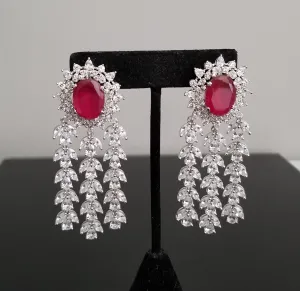 Reserved For Priyanka Mellacheruvu American Diamond Long Earrings ST12