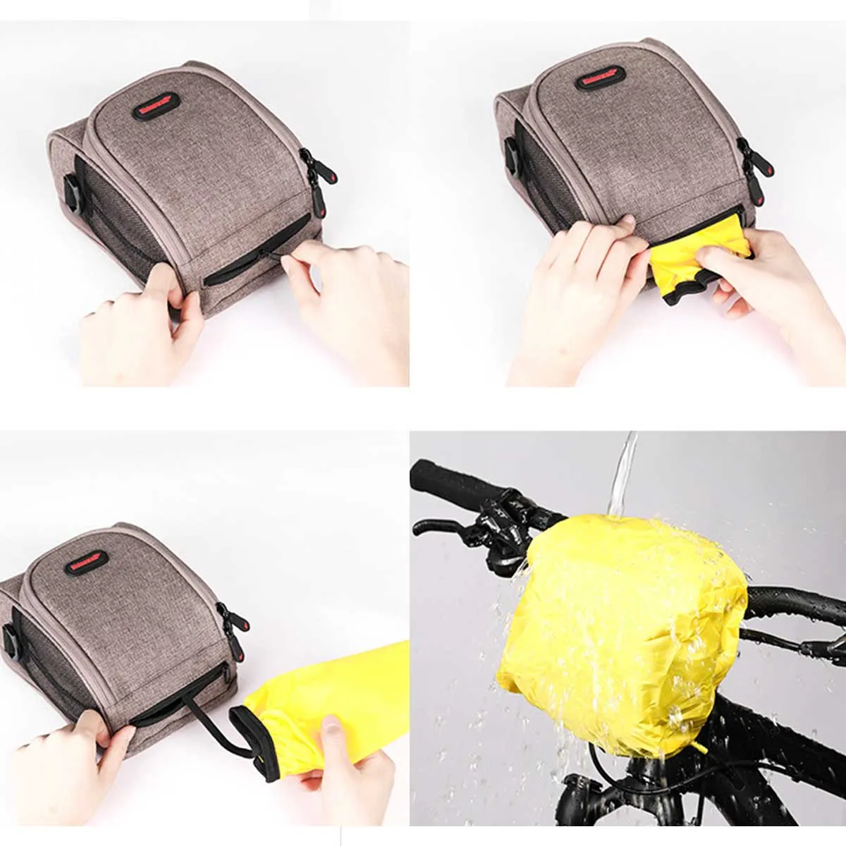 Rhinowalk Frontbag with Strap ＆ Raincover |Rhinowalk  折りたたみ自転車用フロントバッグ