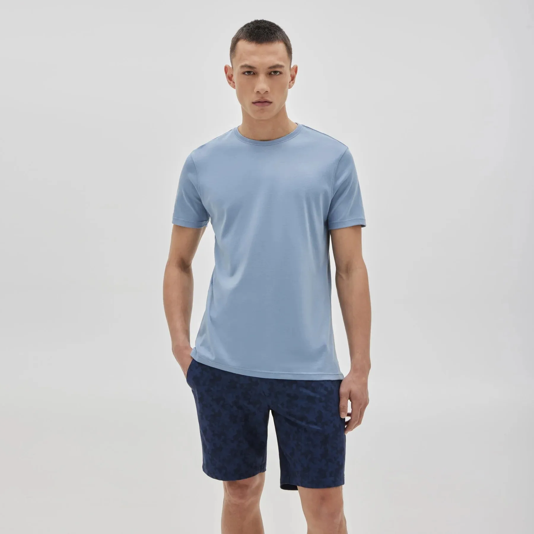 Robert Barakett Georgia Crew Tee - Dover Blue