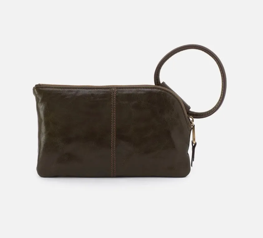 Sable Hobo Wristlet in Deep Moss