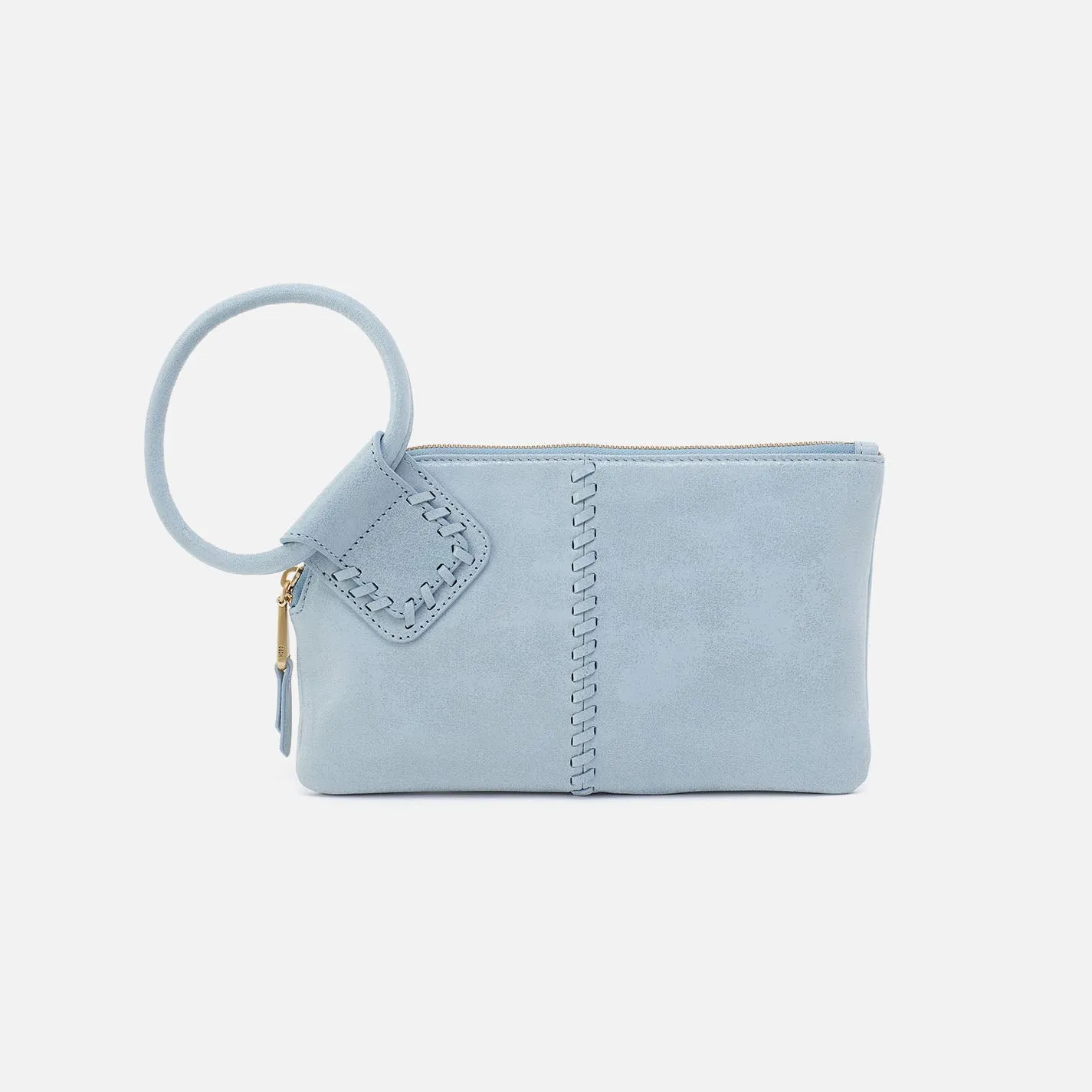 Sable Wristlet In Buffed Leather - Sky