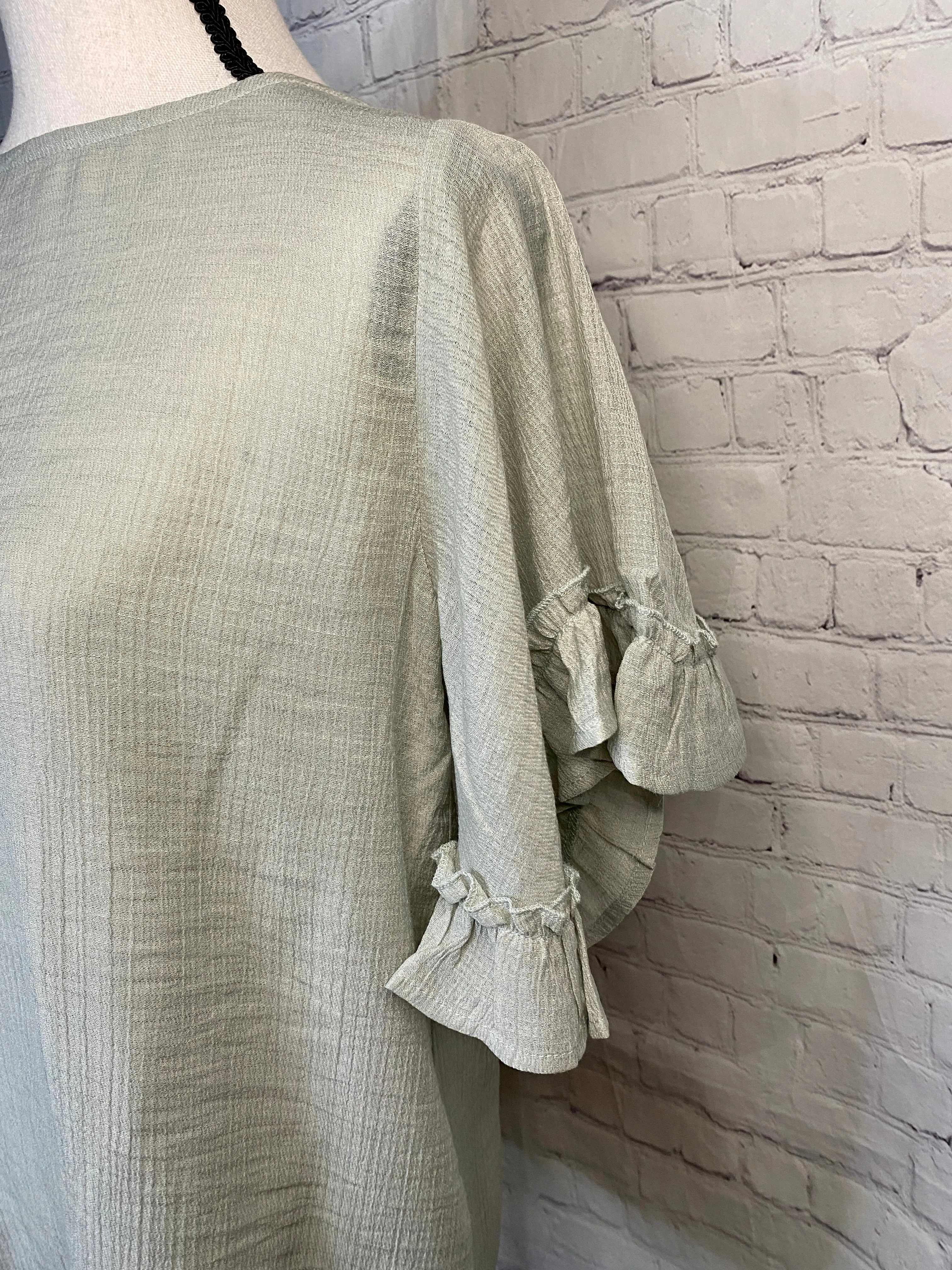Sage Is All The Rage Ruffle Sleeve Top