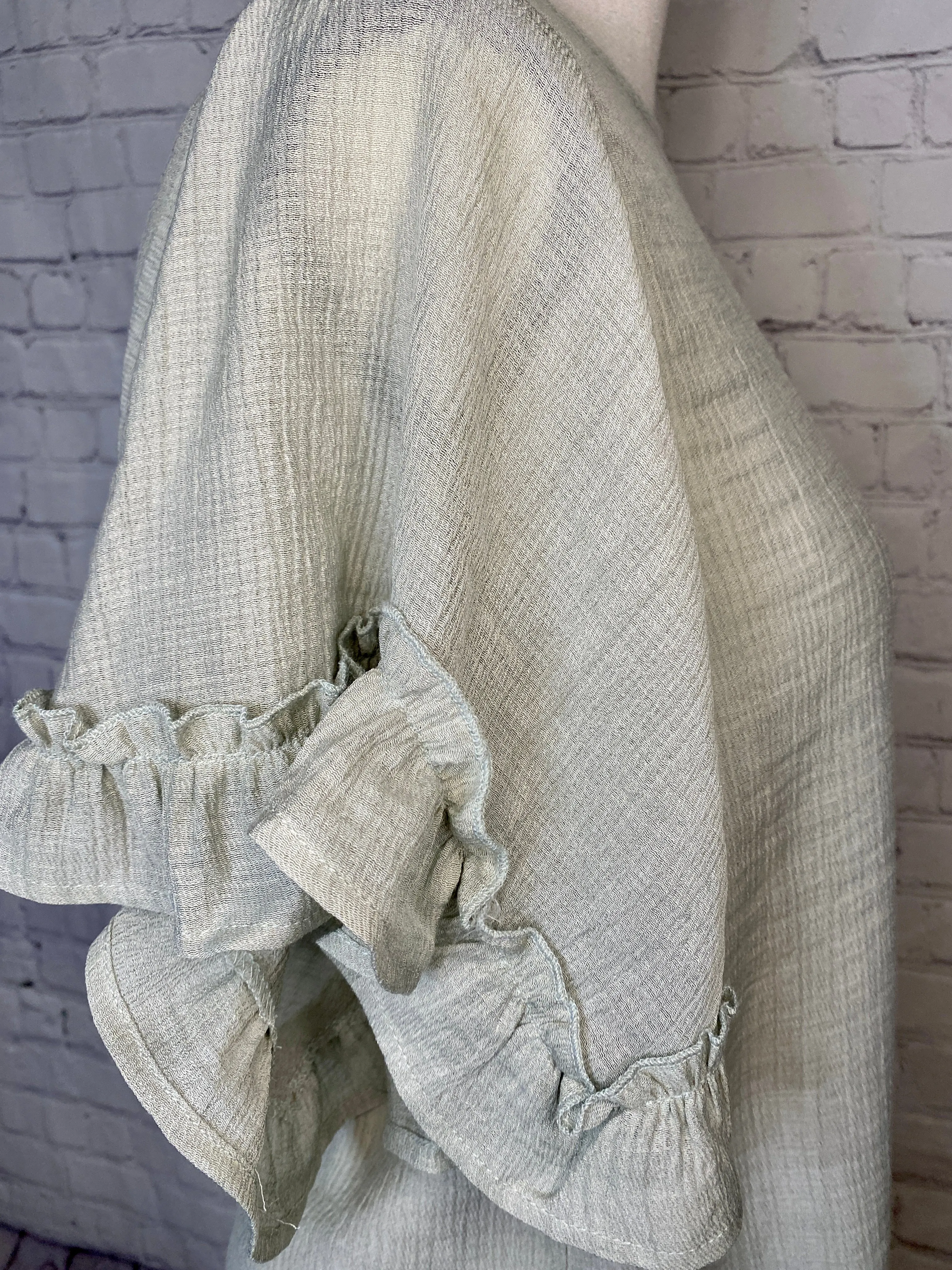 Sage Is All The Rage Ruffle Sleeve Top