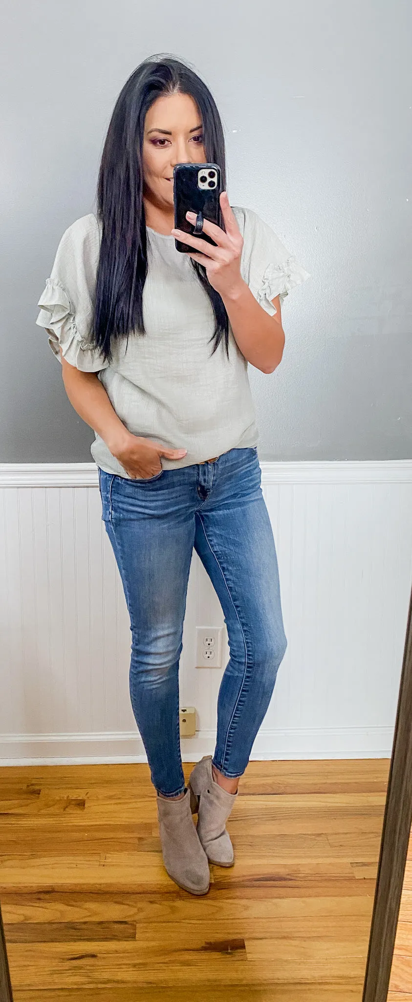 Sage Is All The Rage Ruffle Sleeve Top