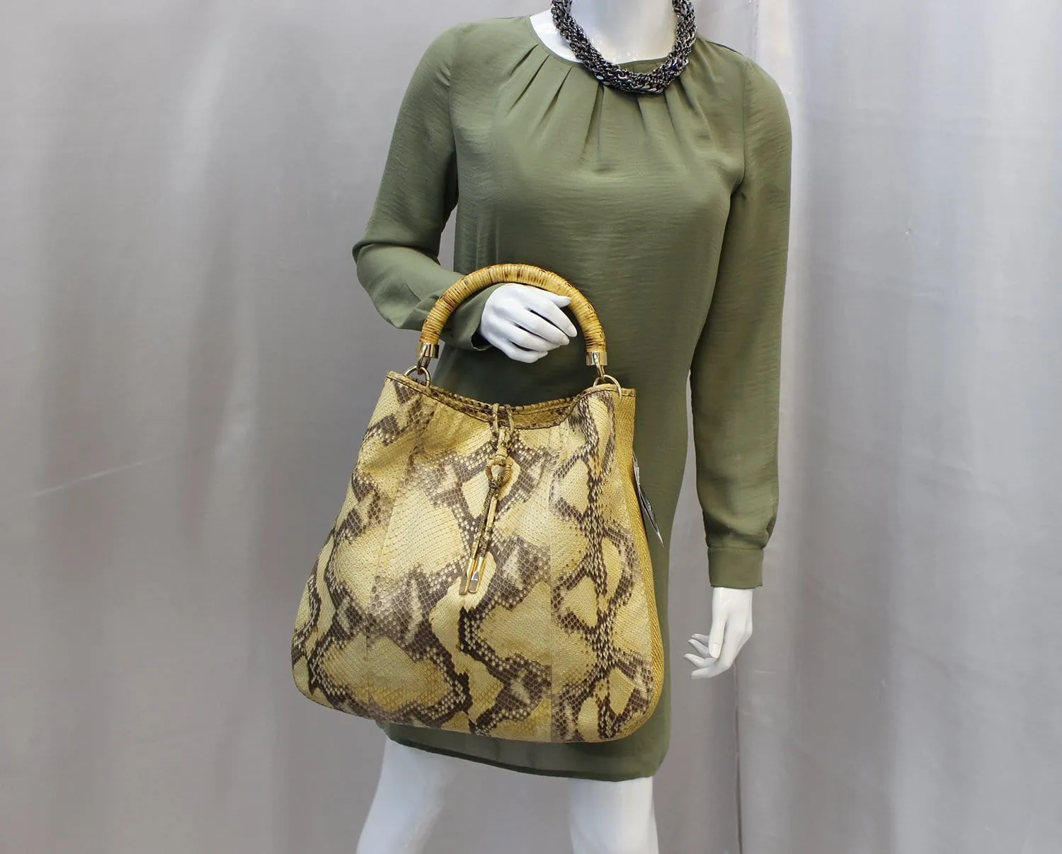 Salvatore Ferragamo kitty Python Leather Hobo Bag - Final Call