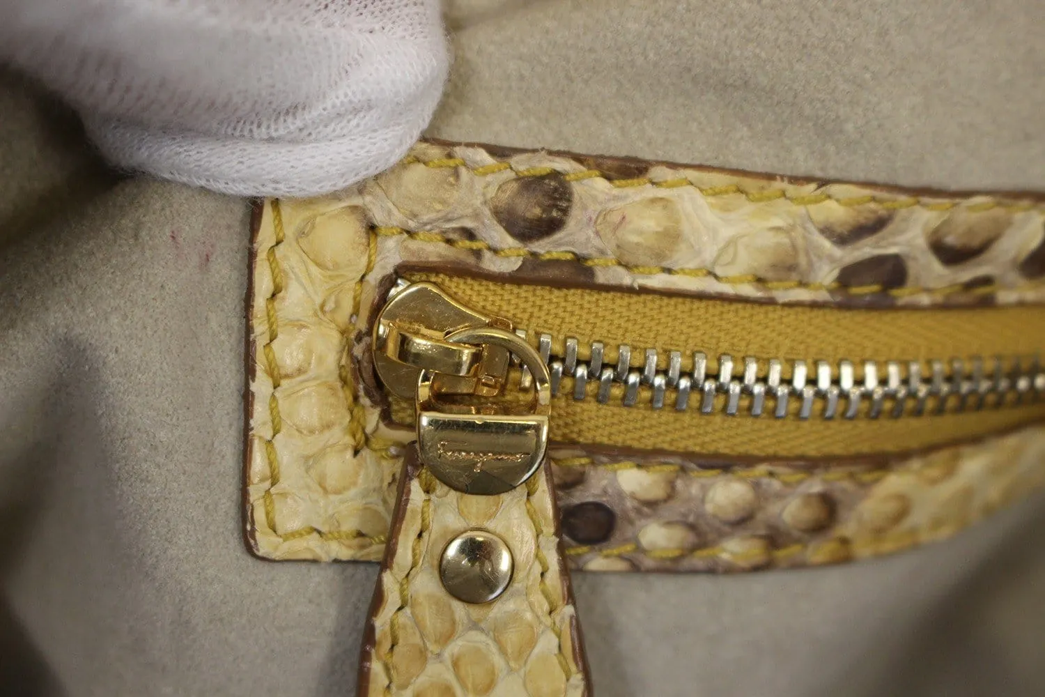 Salvatore Ferragamo kitty Python Leather Hobo Bag - Final Call